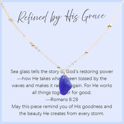 Sea Glass Teardrop Necklace | Symbol of Love