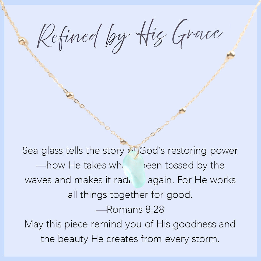 Sea Glass Teardrop Necklace | Symbol of Love