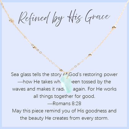 Sea Glass Teardrop Necklace | Symbol of Love