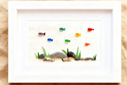 【Coastal Gallery Series】Sea Glass &amp; Pebble Art: Rainbow Reef🌈