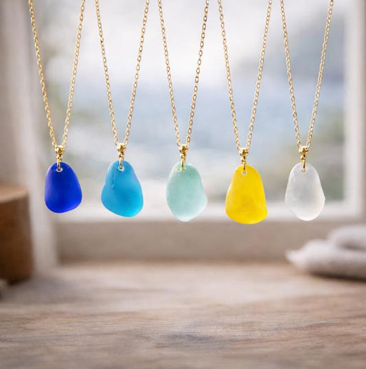 Sea Glass Teardrop Necklace | Symbol of Love