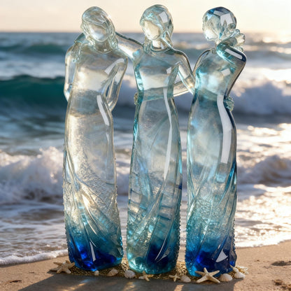 👩🏻‍🤝‍👩🏻Sisters by My Side, Celebrates Friendships Three Sisters Sculpture🎁Thanksgiving Day, Christmas, birthday gifts