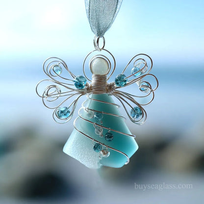 🌊Handmade Sea Glass Angel Ornament(Buy 6 Free Shipping Now)