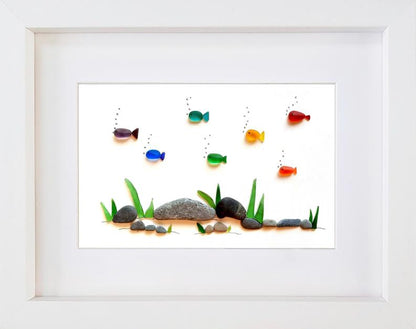 【Coastal Gallery Series】Sea Glass &amp; Pebble Art: Rainbow Reef🌈