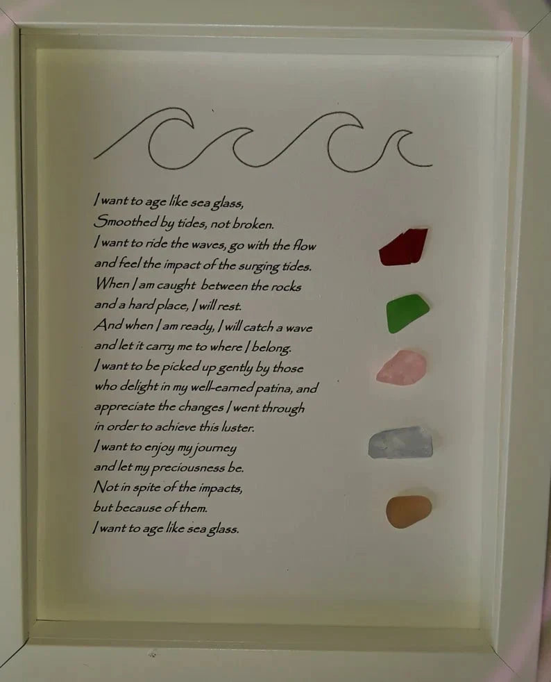 ❤️Handmade Large Sea Glass Poem