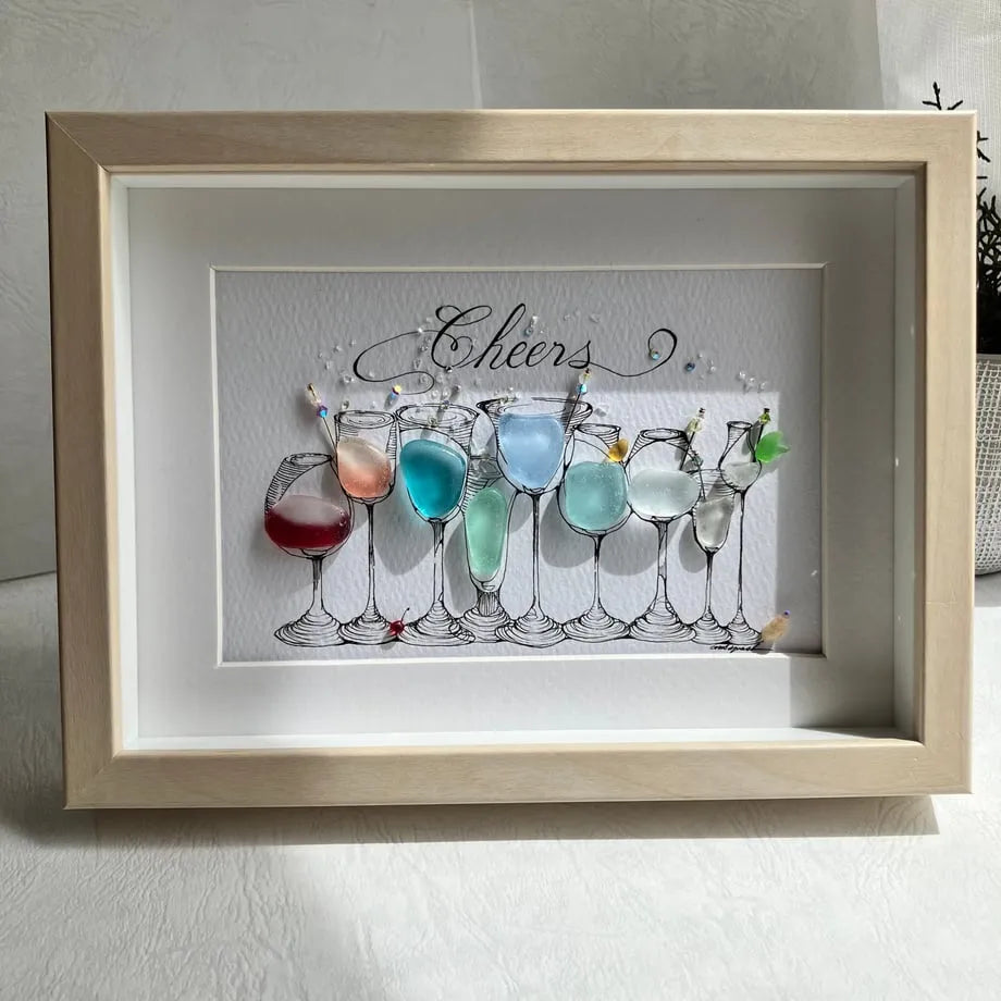 Cocktail Party Sea Glass Art